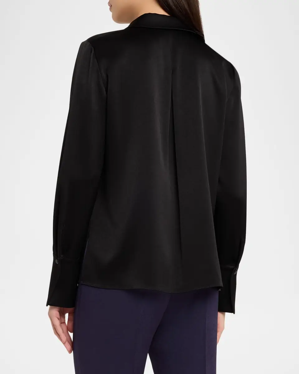 Ungaro Layne Satin Button-Front Blouse | Thumbnail 3 Ungaro Layne Satin Button-Front Blouse | Thumbnail 3