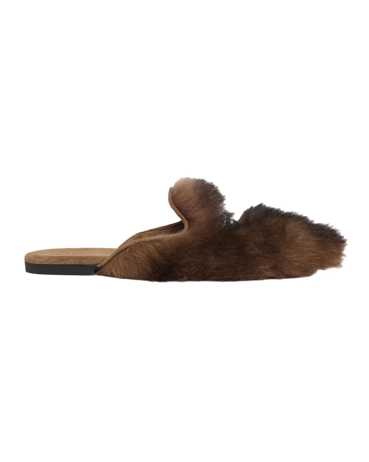 Dolce & Gabbana Logo Tag Shearling Mules