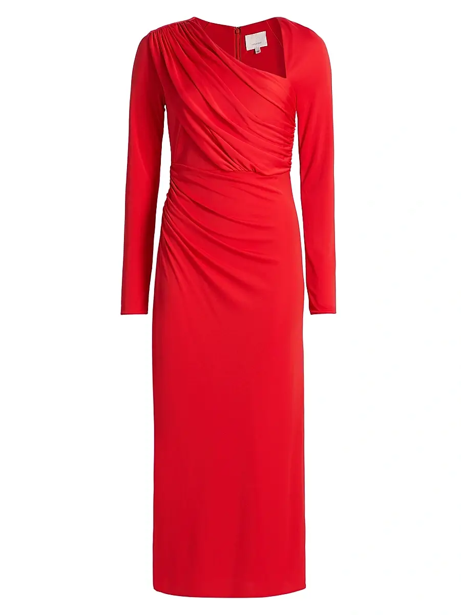 Cinq à Sept Women's Jalyn Draped Jersey Midi-Dress - Bisou | Image 1 Cinq à Sept Women's Jalyn Draped Jersey Midi-Dress - Bisou | Image 1