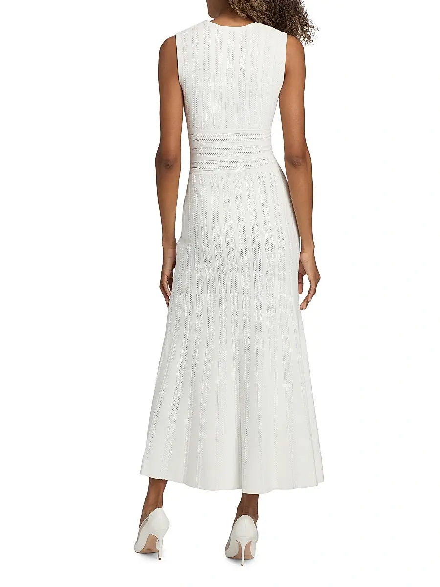 Adam Lippes Women's Sloan Compact Jacquard Midi-Dress | Thumbnail 5