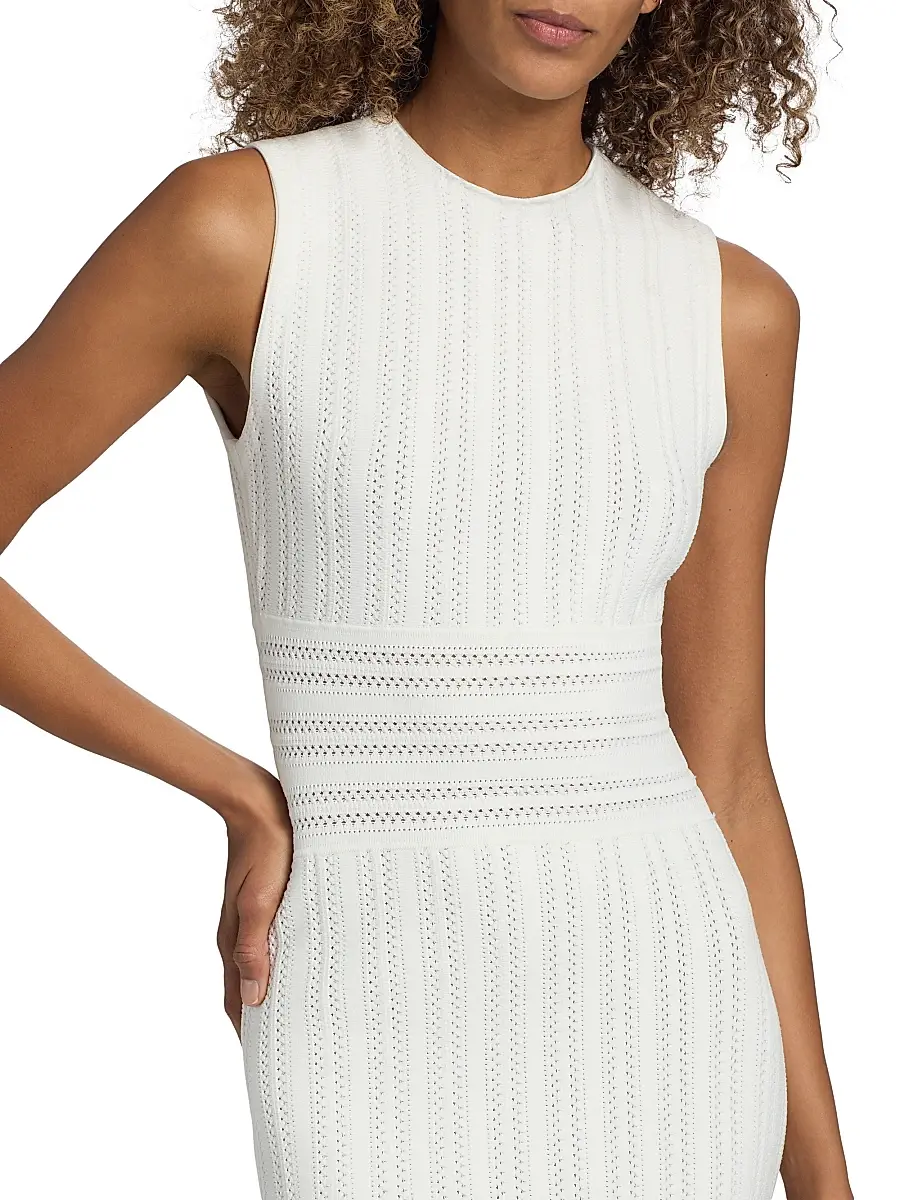 Adam Lippes Women's Sloan Compact Jacquard Midi-Dress | Thumbnail 6