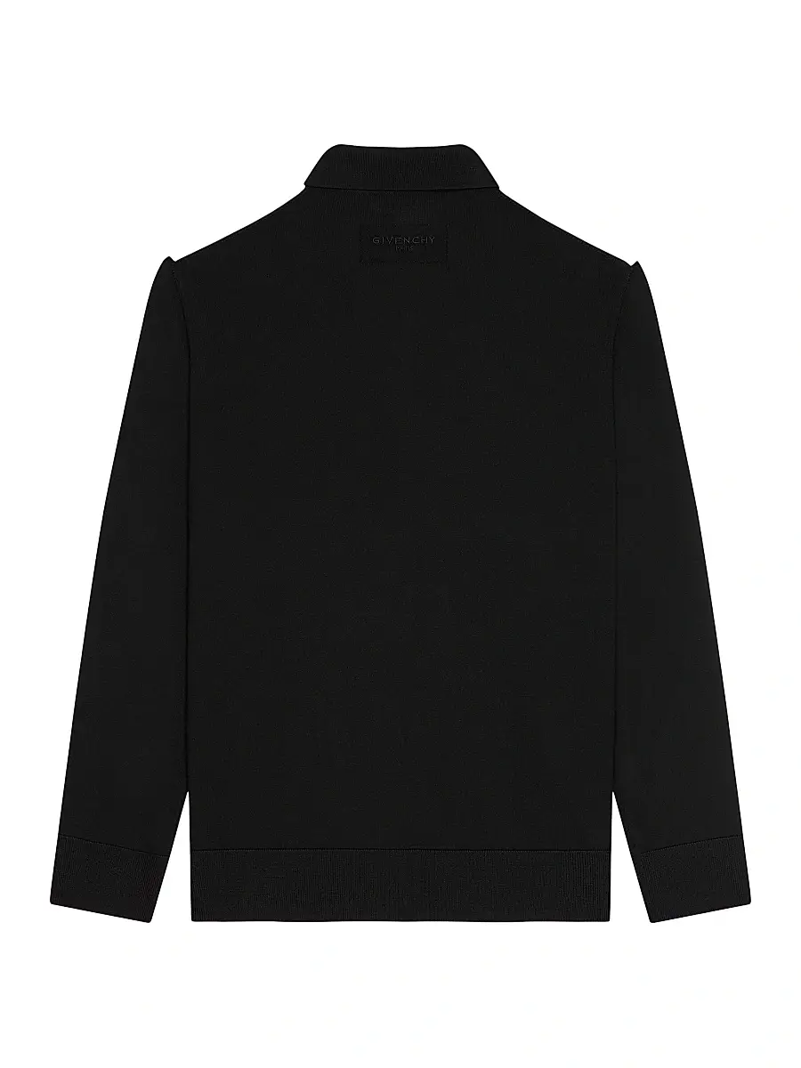 Givenchy Men's Polo Shirt in Wool with Gros Grain Details | Thumbnail 2 Givenchy Men's Polo Shirt in Wool with Gros Grain Details | Thumbnail 2