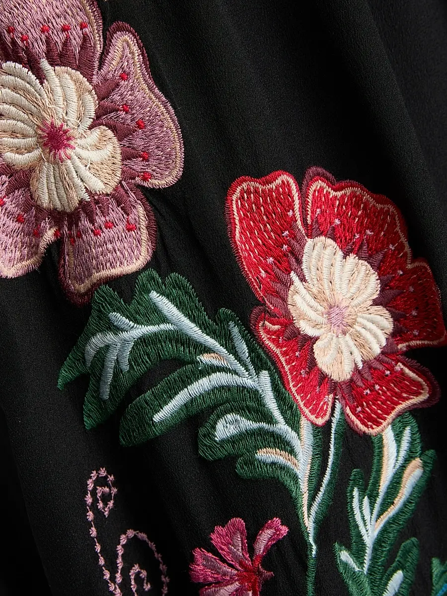 Johnny Was Women's Adeline Amapola Embroidered Silk Maxi Dress | Thumbnail 7 Johnny Was Women's Adeline Amapola Embroidered Silk Maxi Dress | Thumbnail 7