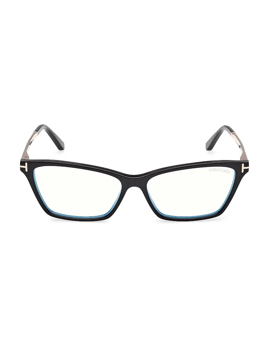 Tom Ford Women's 56MM Blue Block Rectangular Eyeglasses | Thumbnail 2 Tom Ford Women's 56MM Blue Block Rectangular Eyeglasses | Thumbnail 2