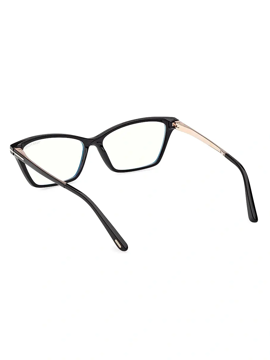 Tom Ford Women's 56MM Blue Block Rectangular Eyeglasses | Thumbnail 4 Tom Ford Women's 56MM Blue Block Rectangular Eyeglasses | Thumbnail 4