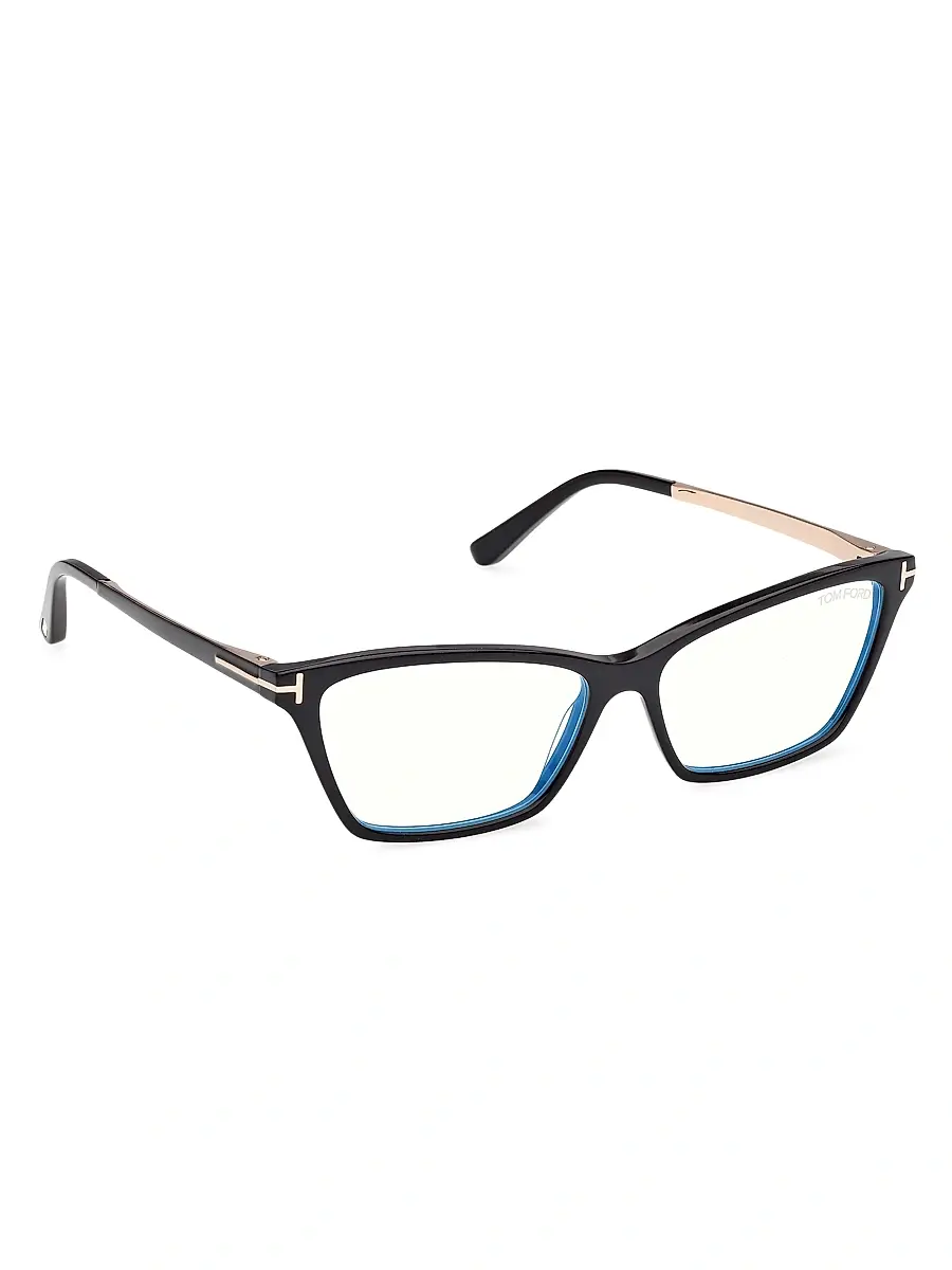 Tom Ford Women's 56MM Blue Block Rectangular Eyeglasses | Thumbnail 8 Tom Ford Women's 56MM Blue Block Rectangular Eyeglasses | Thumbnail 8