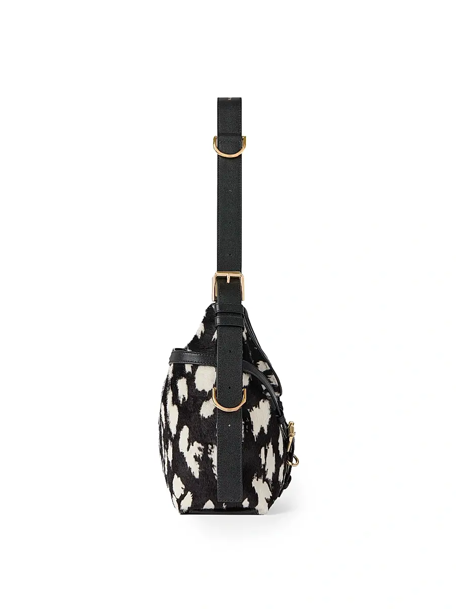 Givenchy Women's Voyou Shoulder Bag in Pony Effect Leather with Leopard Pattern - Black White | Thumbnail 2 Givenchy Women's Voyou Shoulder Bag in Pony Effect Leather with Leopard Pattern - Black White | Thumbnail 2