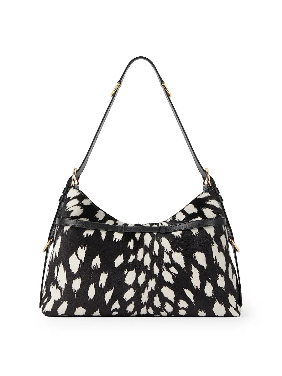 Givenchy Women's Voyou Shoulder Bag in Pony Effect Leather with Leopard Pattern - Black White | Thumbnail 3 Givenchy Women's Voyou Shoulder Bag in Pony Effect Leather with Leopard Pattern - Black White | Thumbnail 3