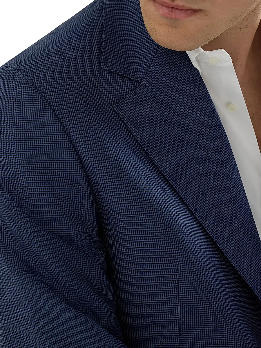 Brunello Cucinelli Men's Super 150s Virgin Wool Houndstooth Blazer | Thumbnail 4