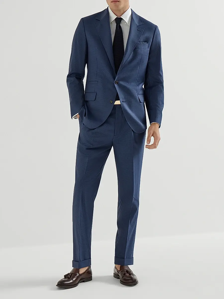 Brunello Cucinelli Men's Super 150s Virgin Wool Houndstooth Blazer | Thumbnail 6
