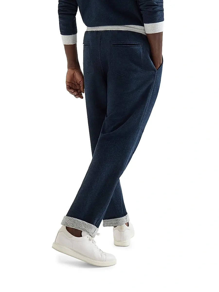 Brunello Cucinelli Men's Cotton and Linen Mélange French Terry Trousers | Thumbnail 3 Brunello Cucinelli Men's Cotton and Linen Mélange French Terry Trousers | Thumbnail 3