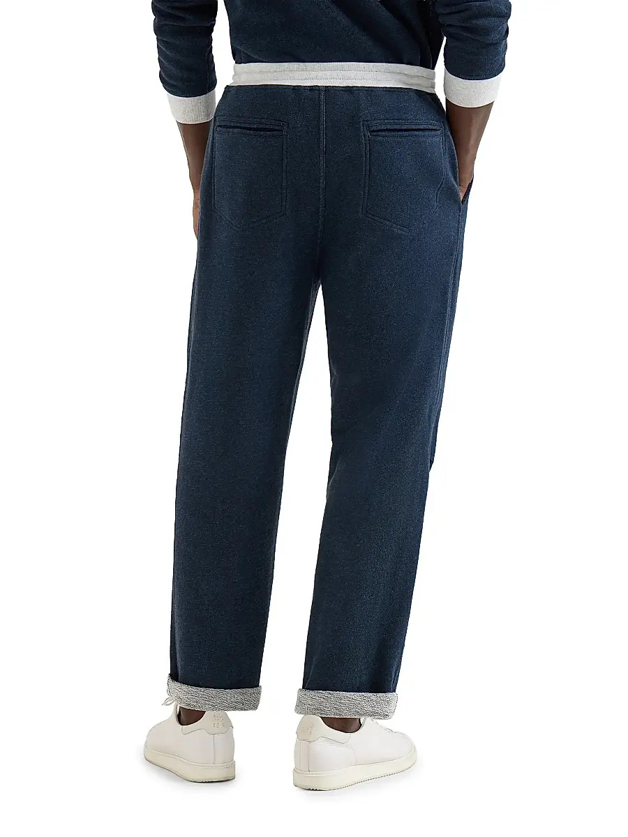 Brunello Cucinelli Men's Cotton and Linen Mélange French Terry Trousers | Thumbnail 4 Brunello Cucinelli Men's Cotton and Linen Mélange French Terry Trousers | Thumbnail 4