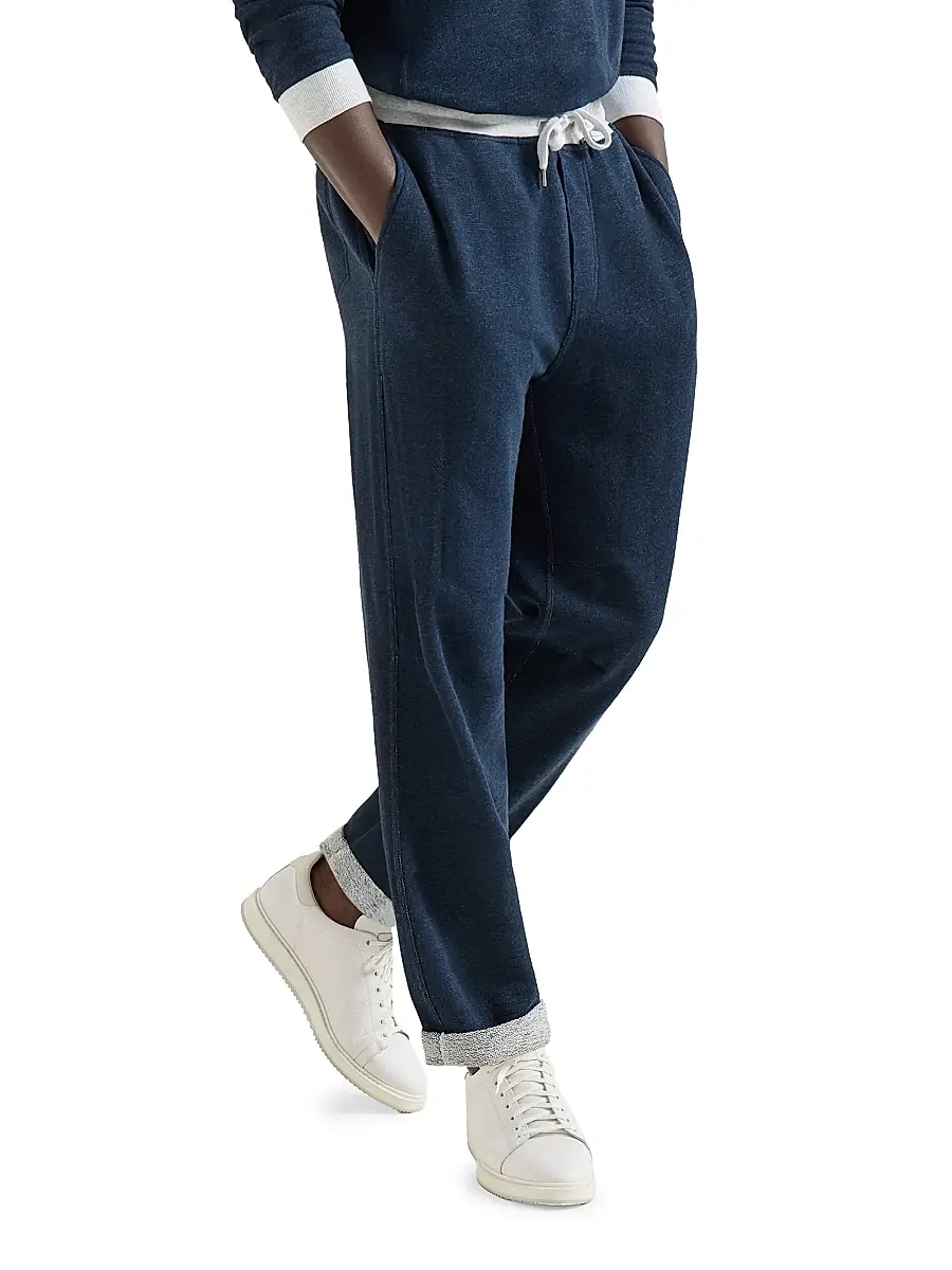 Brunello Cucinelli Men's Cotton and Linen Mélange French Terry Trousers | Thumbnail 6 Brunello Cucinelli Men's Cotton and Linen Mélange French Terry Trousers | Thumbnail 6