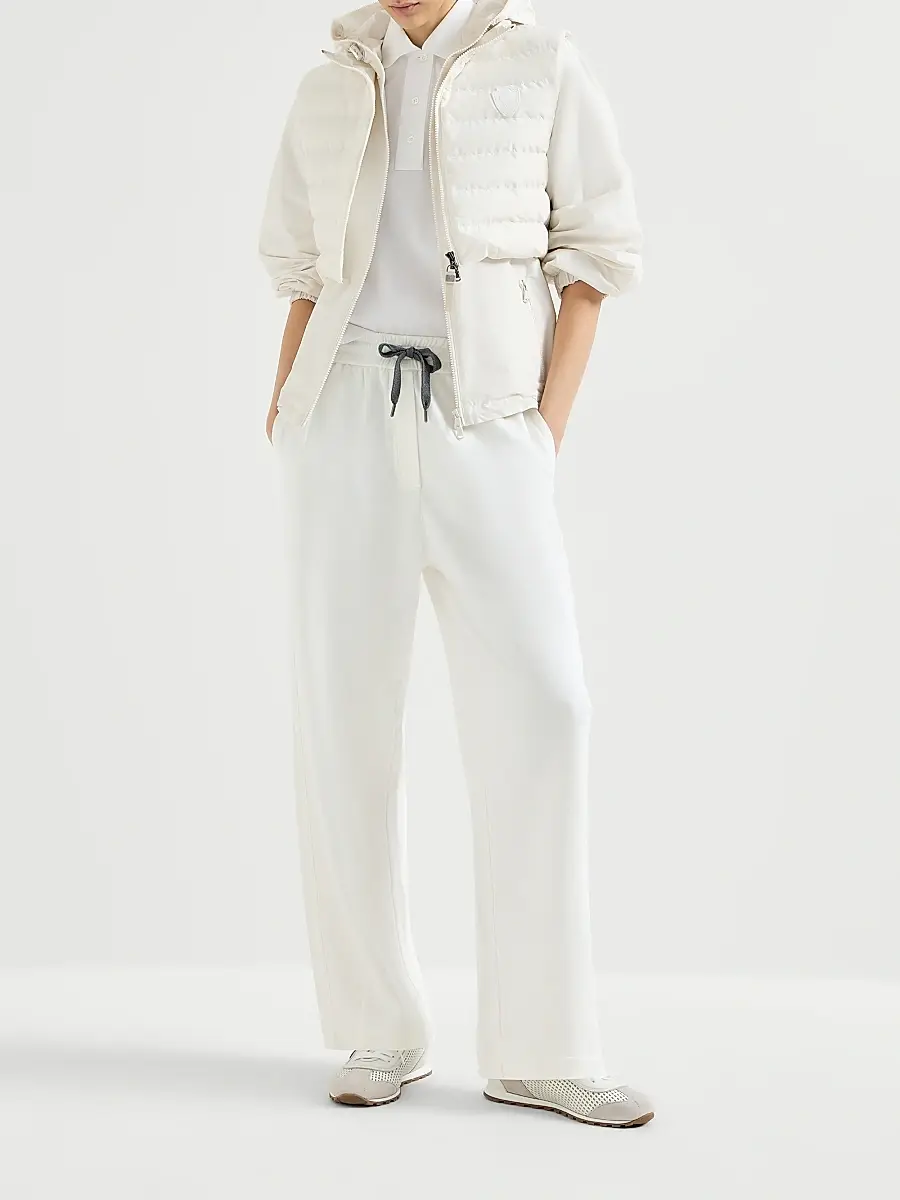 Brunello Cucinelli Women's Techno Cotton Piqué Track Trousers | Thumbnail 6 Brunello Cucinelli Women's Techno Cotton Piqué Track Trousers | Thumbnail 6