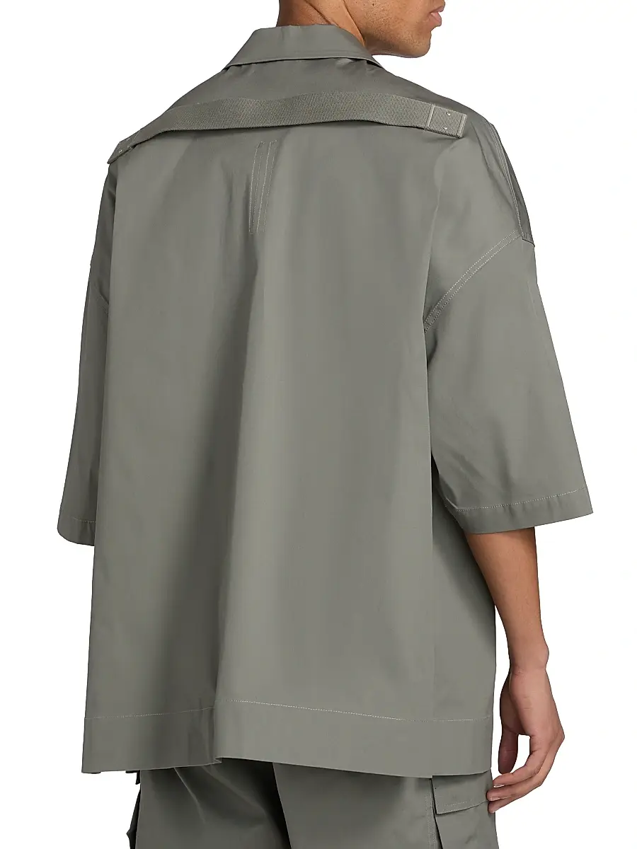 Rick Owens Men's Magnum Tommy Stretch-Cotton Camp Shirt | Thumbnail 5