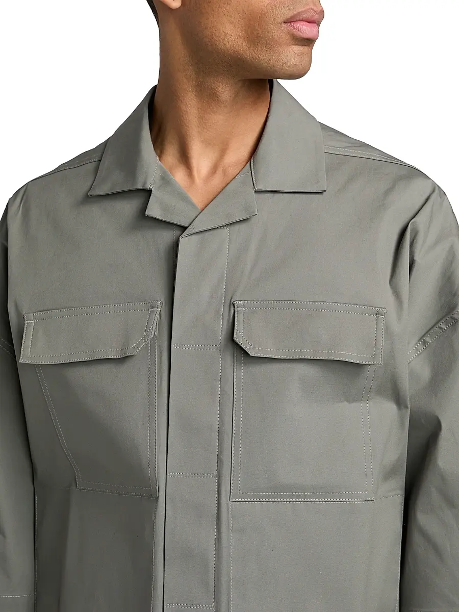 Rick Owens Men's Magnum Tommy Stretch-Cotton Camp Shirt | Thumbnail 6