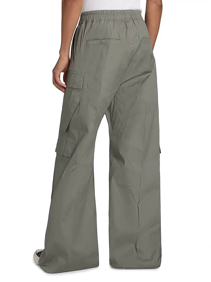 Rick Owens Men's Cargobelas Stretch-Cotton Wide-Leg Pants | Thumbnail 5