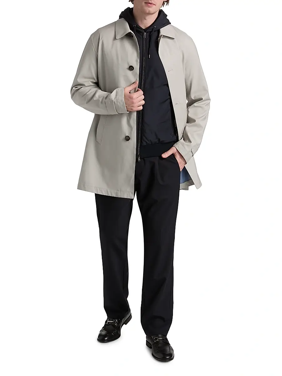 HERNO Men's Storm System Virgin Wool Trench Coat | Thumbnail 2 HERNO Men's Storm System Virgin Wool Trench Coat | Thumbnail 2