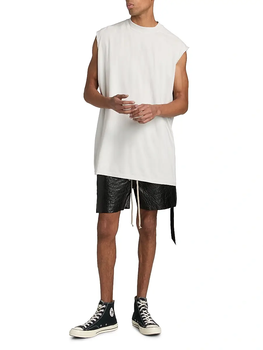DRKSHDW by Rick Owens Men's Tarp Sleeveless Cotton Relaxed-Fit T-Shirt | Thumbnail 2 DRKSHDW by Rick Owens Men's Tarp Sleeveless Cotton Relaxed-Fit T-Shirt | Thumbnail 2