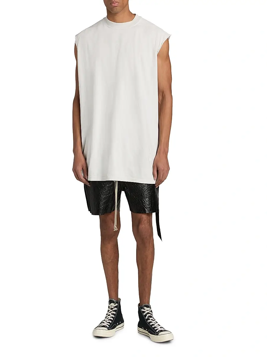 DRKSHDW by Rick Owens Men's Tarp Sleeveless Cotton Relaxed-Fit T-Shirt | Thumbnail 3 DRKSHDW by Rick Owens Men's Tarp Sleeveless Cotton Relaxed-Fit T-Shirt | Thumbnail 3