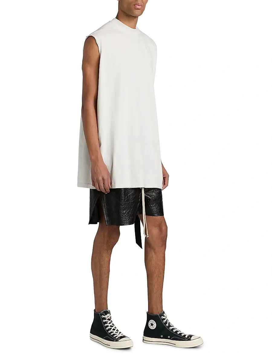 DRKSHDW by Rick Owens Men's Tarp Sleeveless Cotton Relaxed-Fit T-Shirt | Thumbnail 4 DRKSHDW by Rick Owens Men's Tarp Sleeveless Cotton Relaxed-Fit T-Shirt | Thumbnail 4