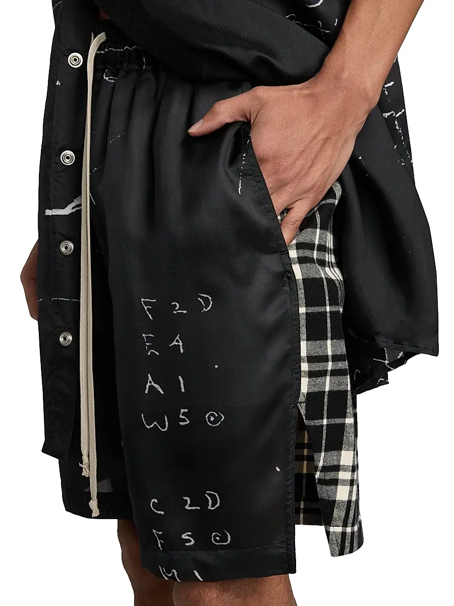 Rick Owens Men's Mixed Print Shorts | Thumbnail 6