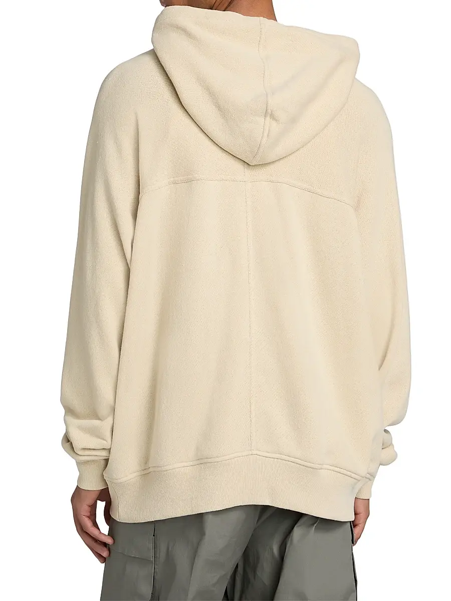 Rick Owens Men's Windbreaker Fleece Cotton Zip-Front Hoodie | Thumbnail 5
