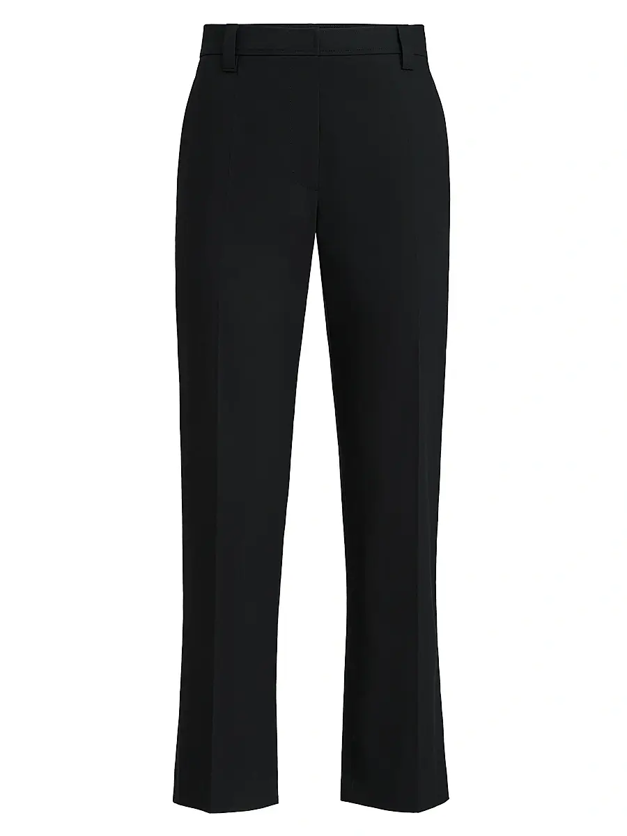 Brunello Cucinelli Women's Stretch Twisted Cotton Twill Cigarette Trousers - Black | Image 1 Brunello Cucinelli Women's Stretch Twisted Cotton Twill Cigarette Trousers - Black | Image 1