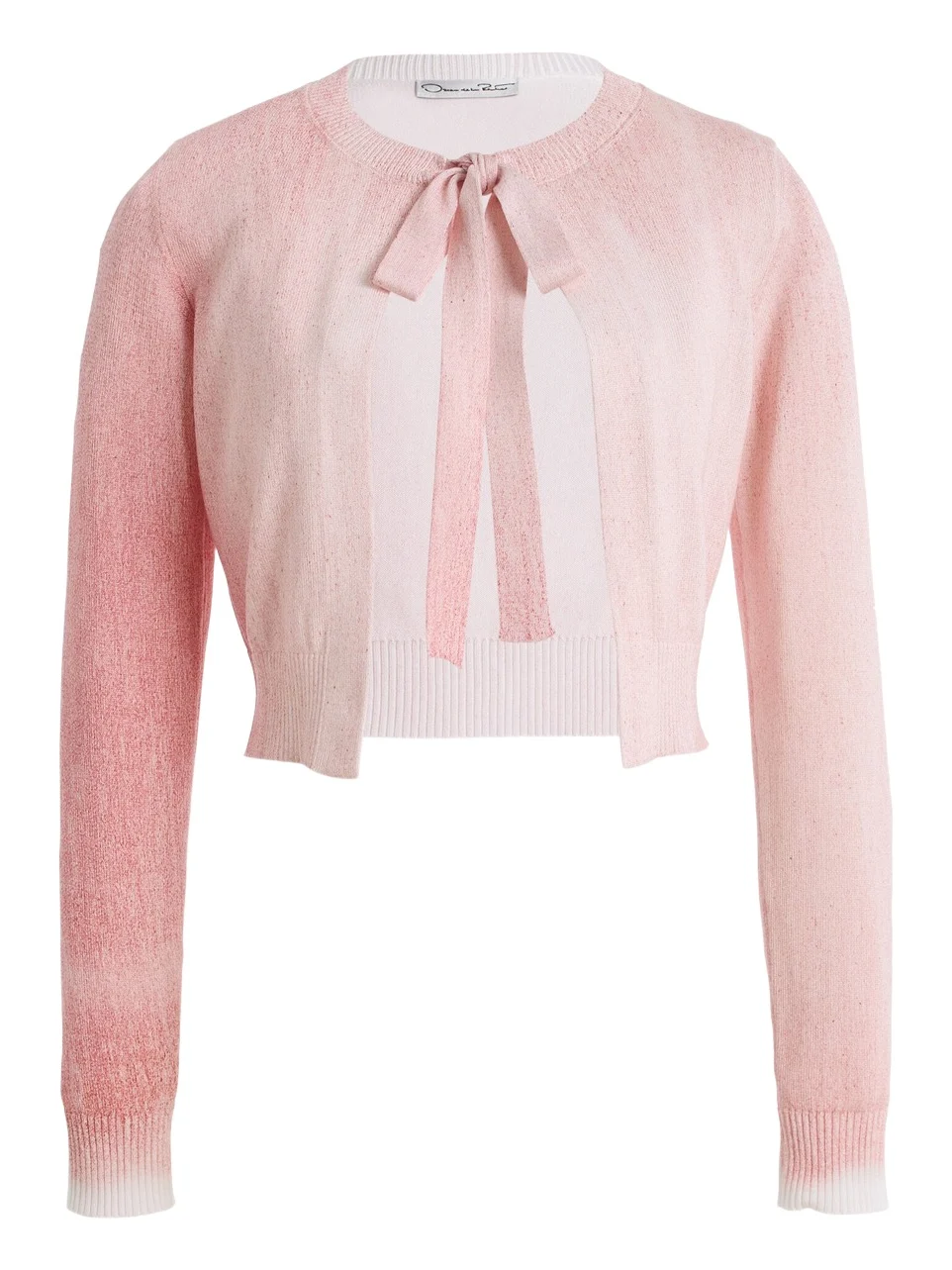 Oscar de la Renta Tie-Front Cotton-Blend Cardigan