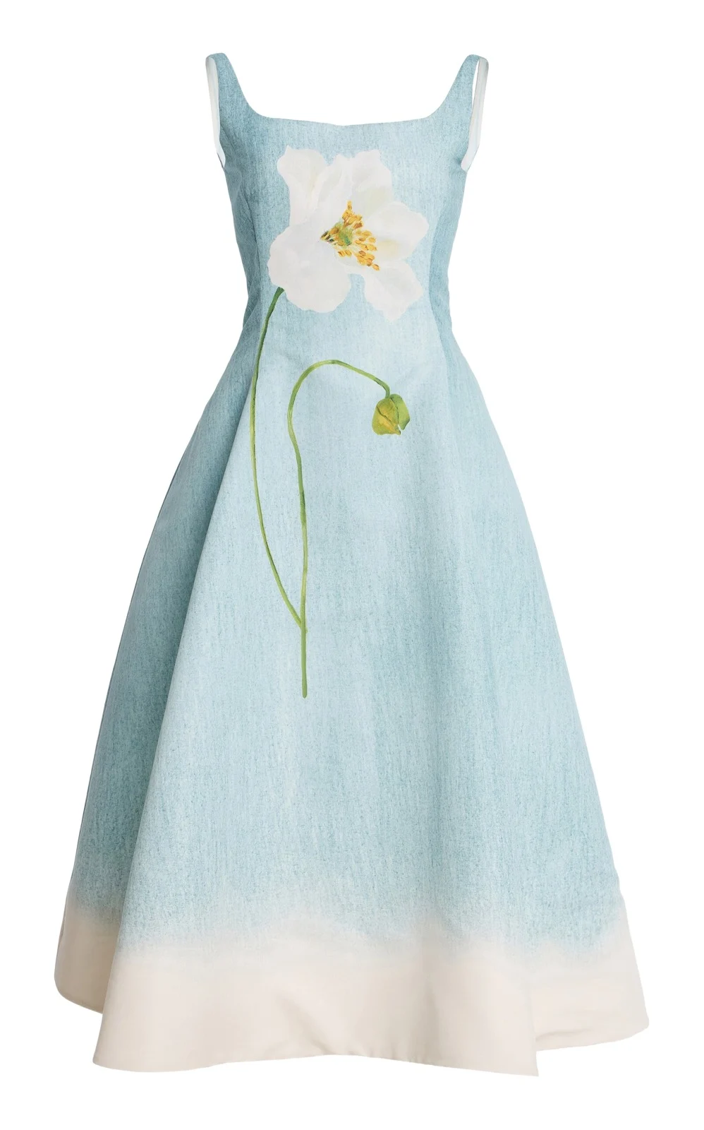 Oscar de la Renta Peony Faille Midi Dress