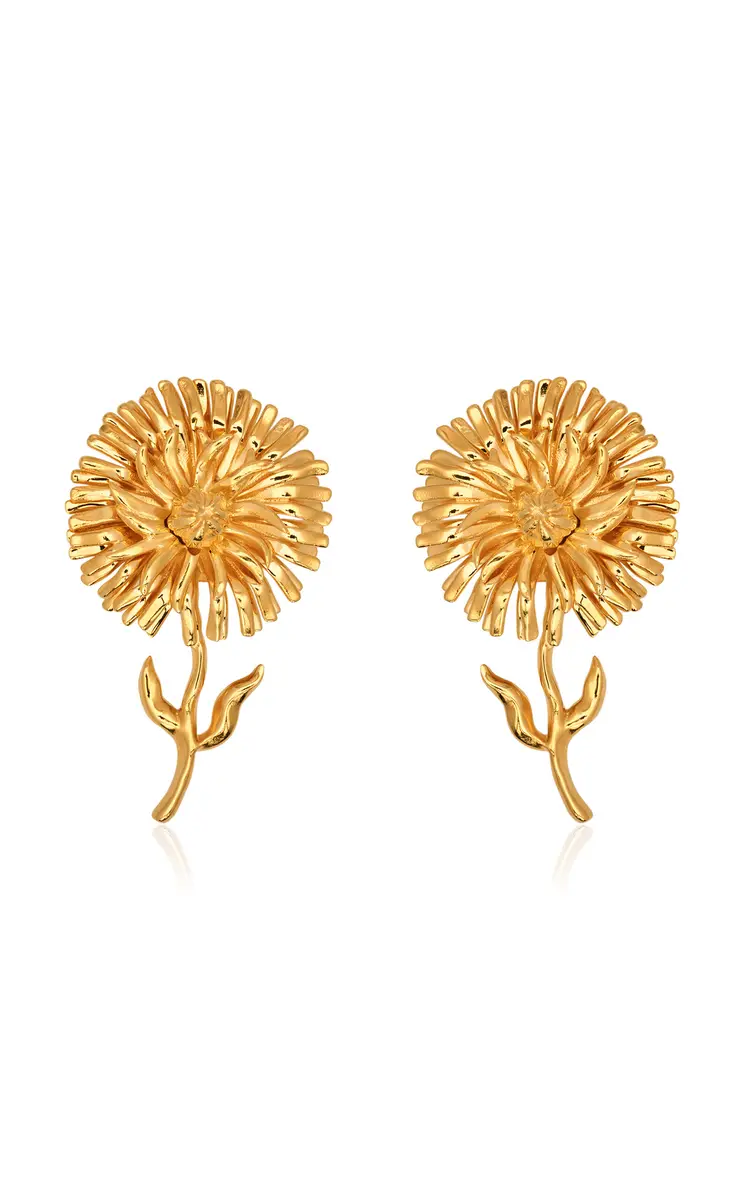 Oscar de la Renta Daisy Golden Earrings | Image 1 Oscar de la Renta Daisy Golden Earrings | Image 1