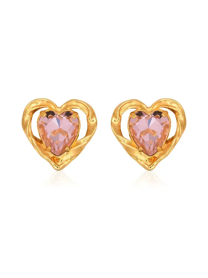 Small Heart Stone Earrings Small Heart Stone Earrings