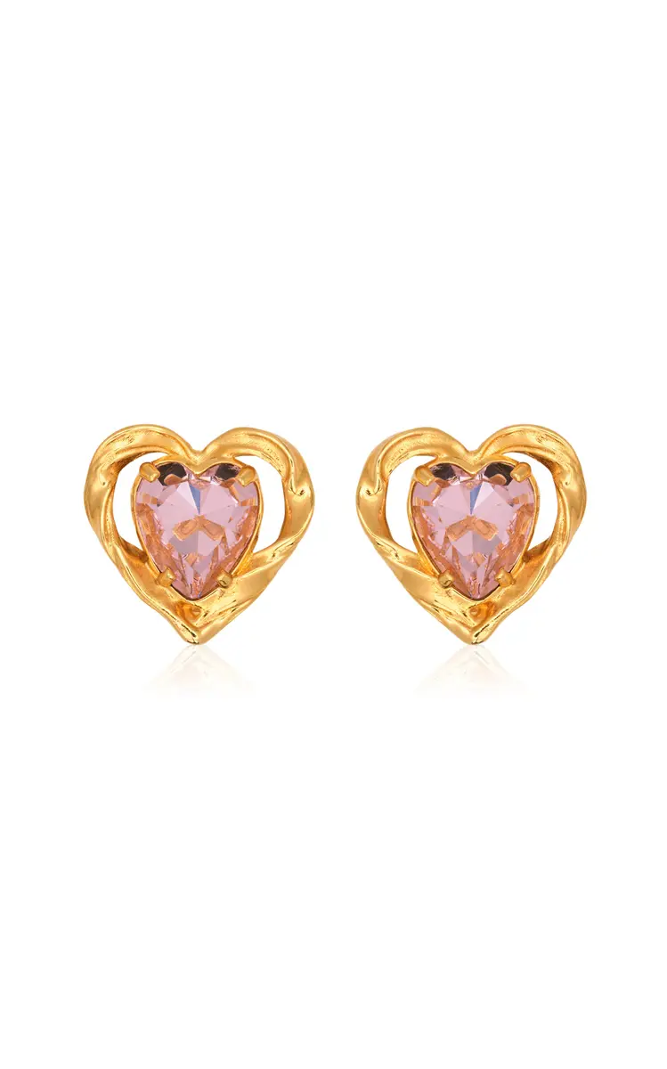 Oscar de la Renta Small Heart Stone Earrings | Image 1 Oscar de la Renta Small Heart Stone Earrings | Image 1