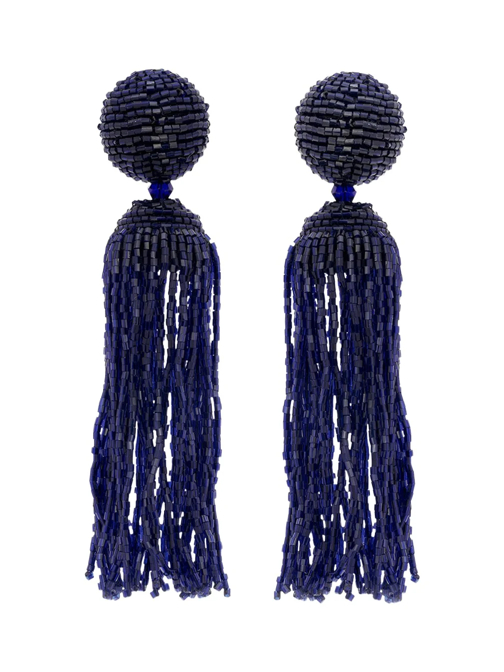 Metallic Beaded Tassel Earrings Metallic Beaded Tassel Earrings