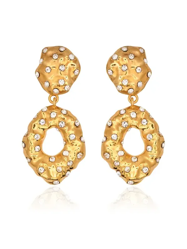 Hammered Stone Drop Earrings Hammered Stone Drop Earrings