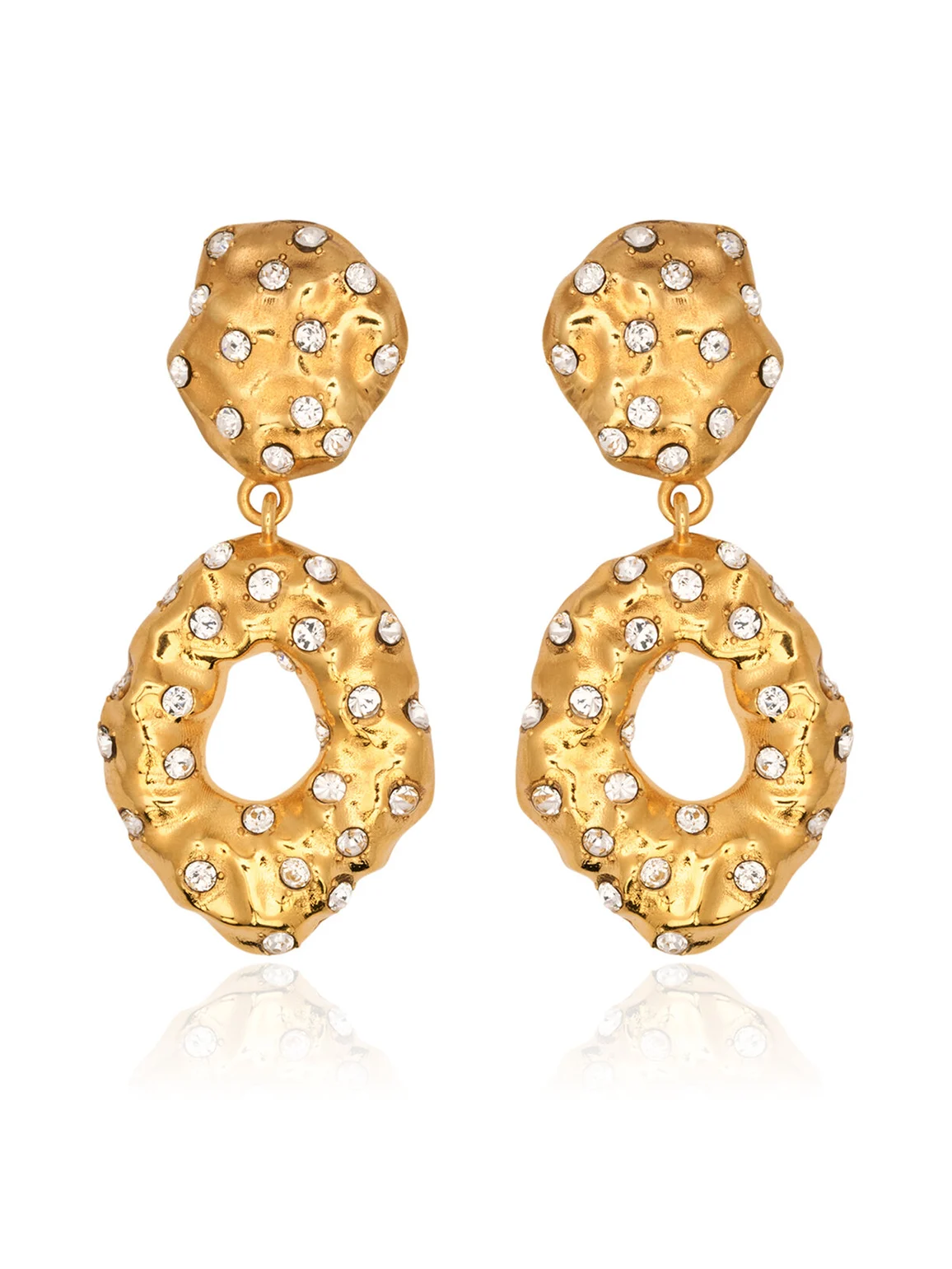 Hammered Stone Drop Earrings