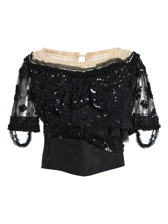 COLLEEN ALLEN Embroidered Tulle Evening Bodice