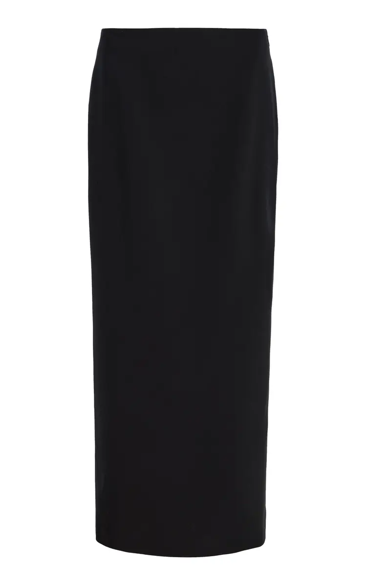 COLLEEN ALLEN Tailored Stretch Wool Panel Midi Skirt