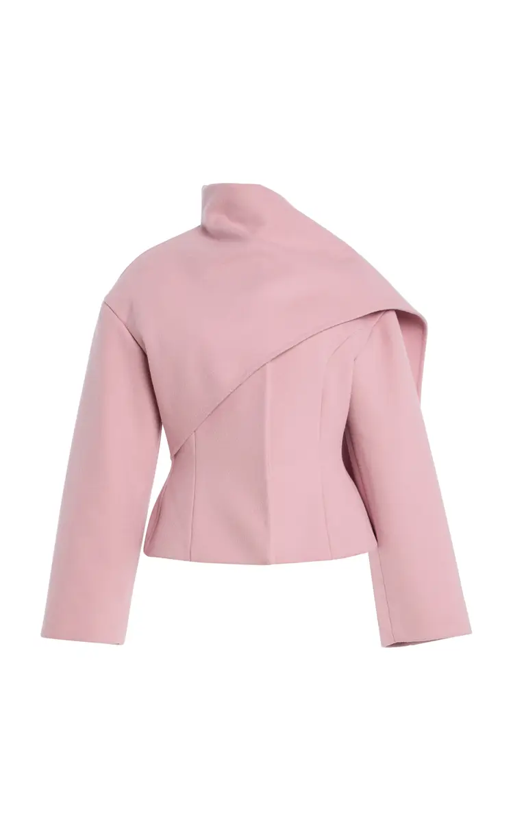 Oscar de la Renta Draped Double-Face Virgin-Wool Jacket