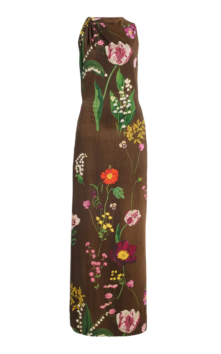 Oscar de la Renta Botanical Milano-Jersey Maxi Dress | Thumbnail 2