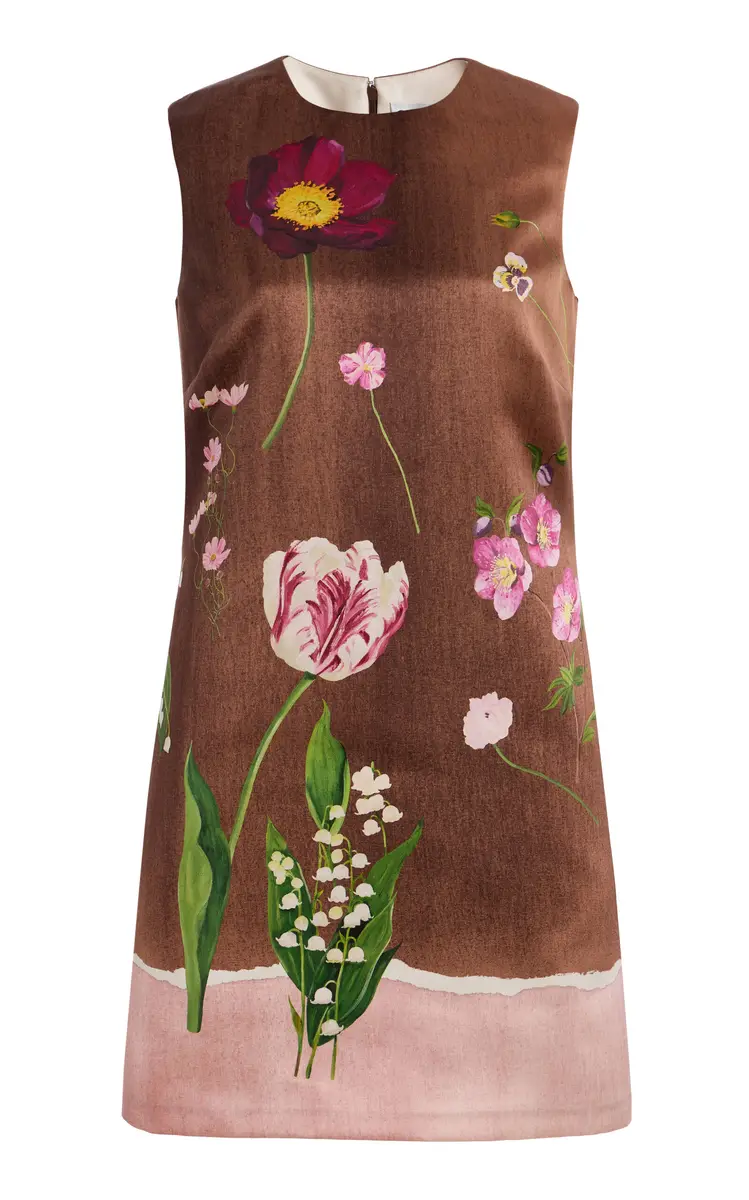 Botanical Satin Mini Dress Botanical Satin Mini Dress