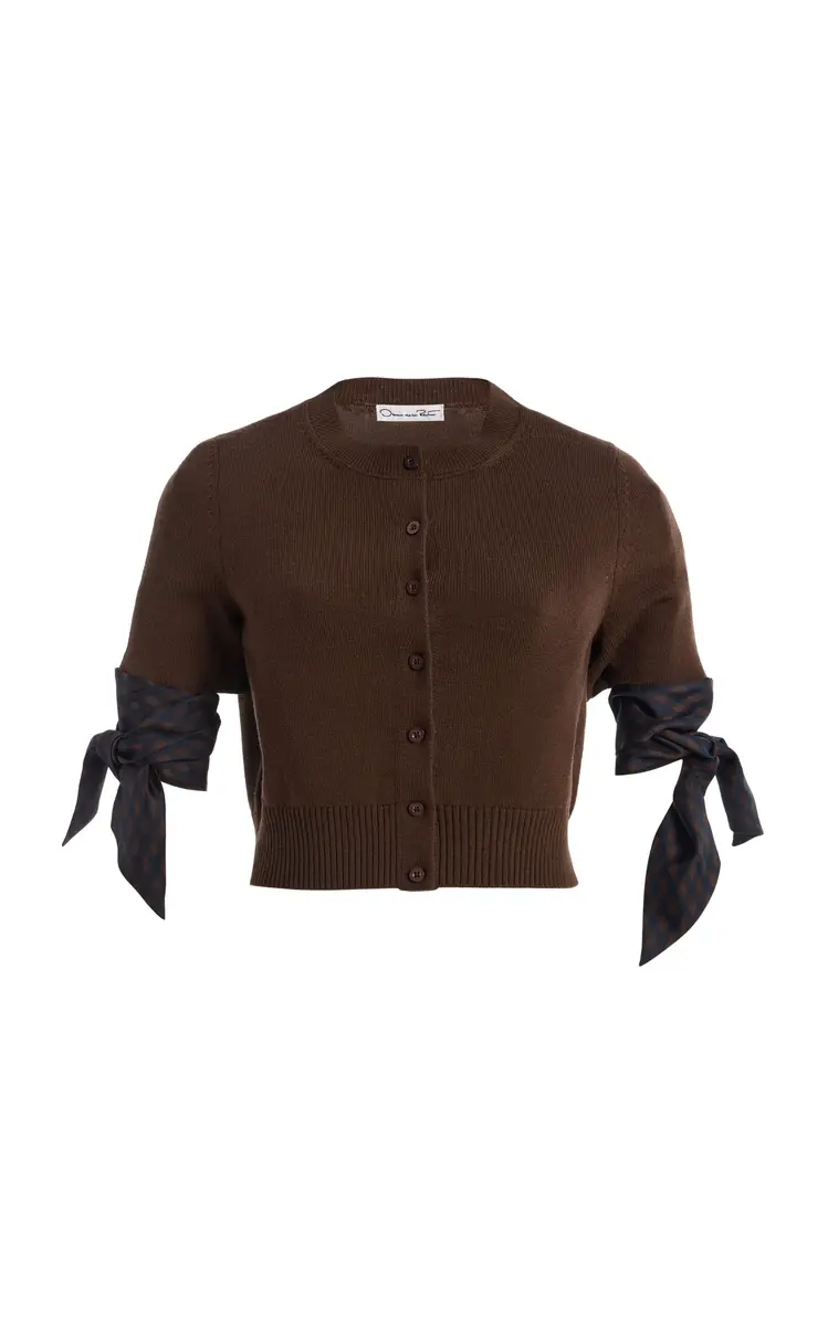 Oscar de la Renta Tie-Detailed Wool Cardigan