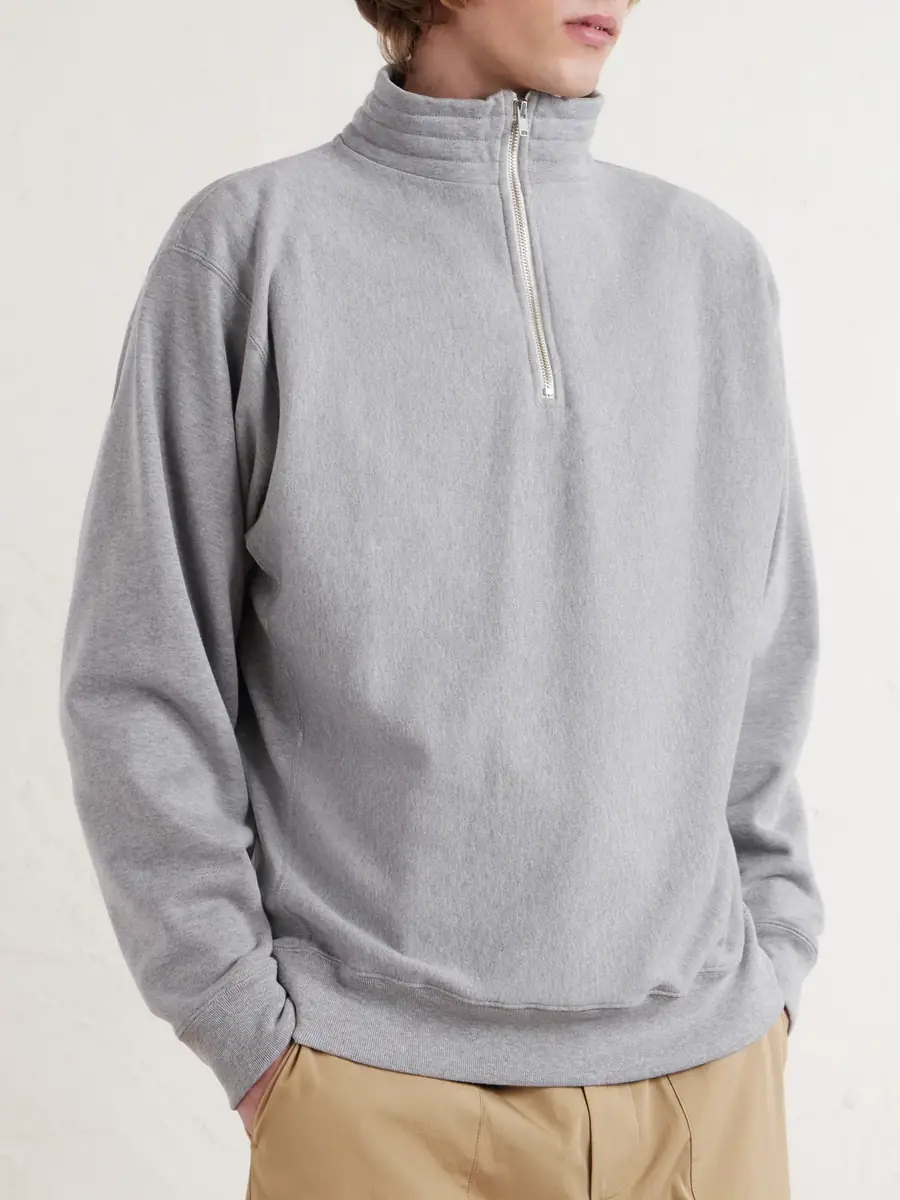 Kaptain Sunshine Suvin Cotton-Jersey Half-Zip Sweatshirt - Men | Thumbnail 3