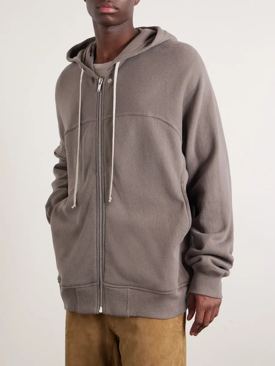 Rick Owens Organic Cotton-Terry Zip-Up Hoodie - Men | Thumbnail 3 Rick Owens Organic Cotton-Terry Zip-Up Hoodie - Men | Thumbnail 3