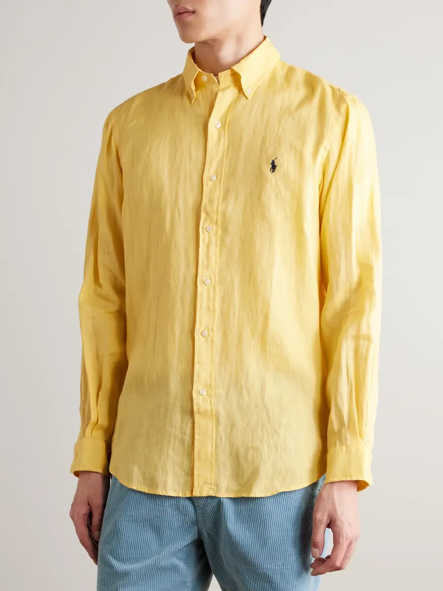 Polo Ralph Lauren Button-Down Collar Logo-Embroidered Linen Shirt - Men | Thumbnail 3 Polo Ralph Lauren Button-Down Collar Logo-Embroidered Linen Shirt - Men | Thumbnail 3