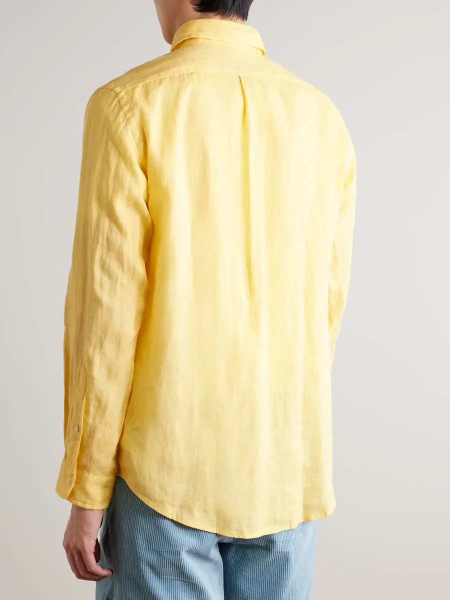 Polo Ralph Lauren Button-Down Collar Logo-Embroidered Linen Shirt - Men | Thumbnail 4 Polo Ralph Lauren Button-Down Collar Logo-Embroidered Linen Shirt - Men | Thumbnail 4