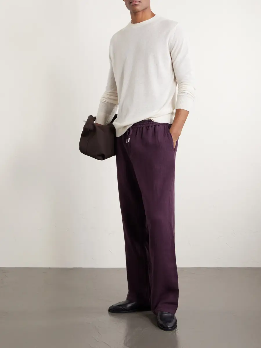 MR P. Edward Straight-Leg Garment-Dyed Linen Drawstring Trousers - Men | Thumbnail 2 MR P. Edward Straight-Leg Garment-Dyed Linen Drawstring Trousers - Men | Thumbnail 2