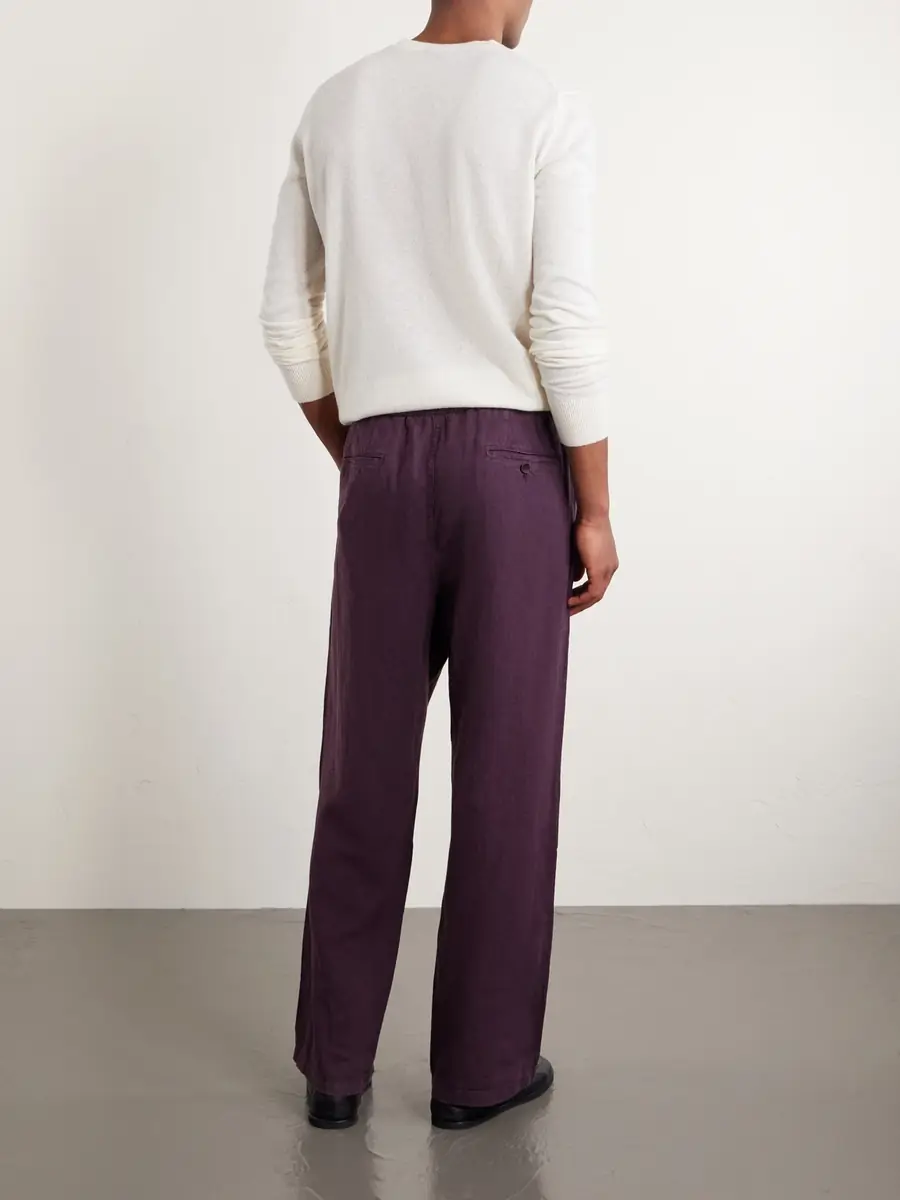 MR P. Edward Straight-Leg Garment-Dyed Linen Drawstring Trousers - Men | Thumbnail 4 MR P. Edward Straight-Leg Garment-Dyed Linen Drawstring Trousers - Men | Thumbnail 4