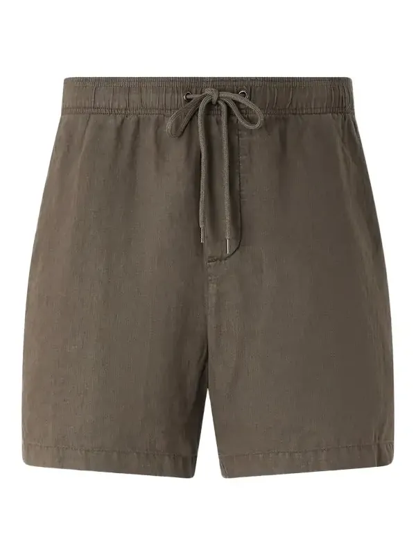 Straight-Leg Garment-Dyed Linen Drawstring Shorts - Men Straight-Leg Garment-Dyed Linen Drawstring Shorts - Men