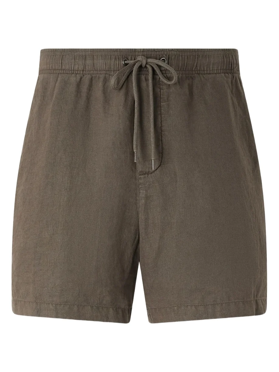 Straight-Leg Garment-Dyed Linen Drawstring Shorts - Men Straight-Leg Garment-Dyed Linen Drawstring Shorts - Men